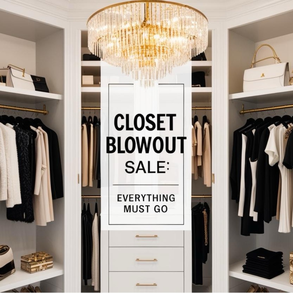 Closet Blowout Sale, Everything Must Go! Prices are mostly rock bottom